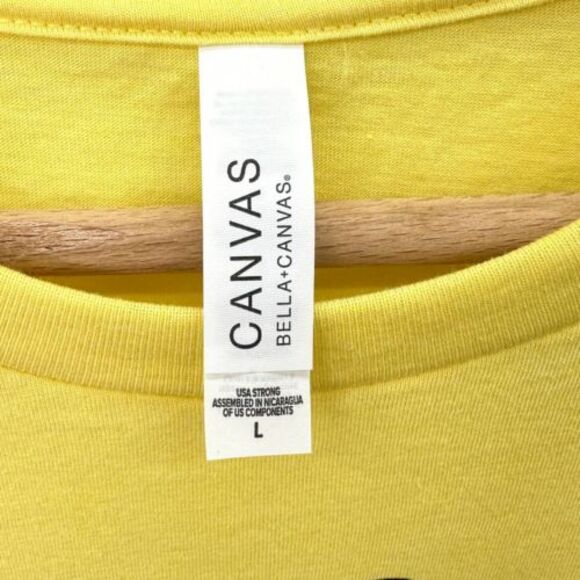 NEW Tents Are For Losers Boujee Camper T-Shirt Yellow Black Short Sleeve LARGE - Picture 4 of 6